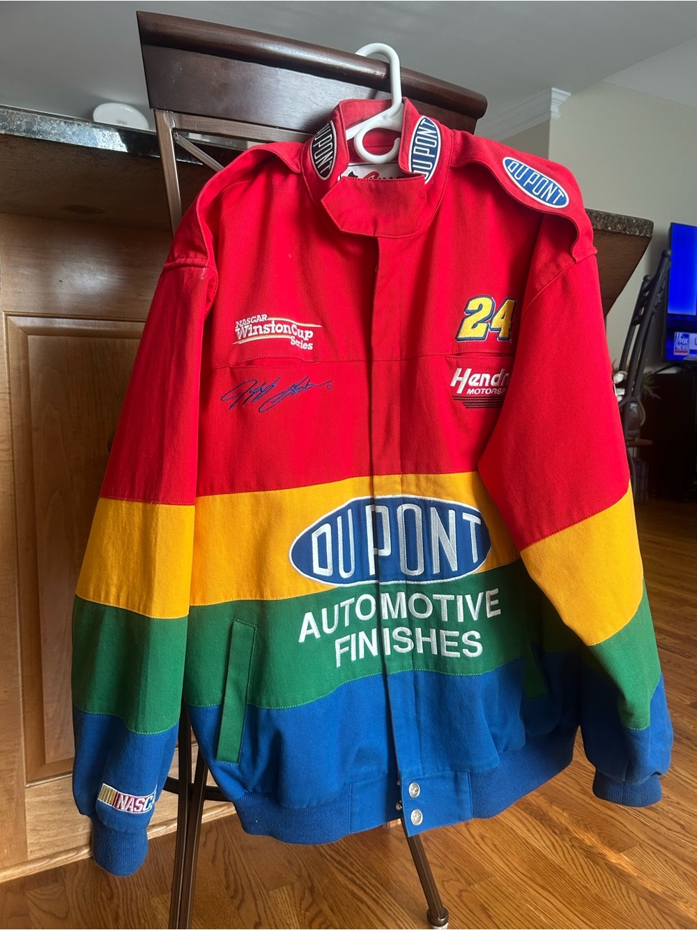 Nascar Red Racing Jacket with Multicolor Accents